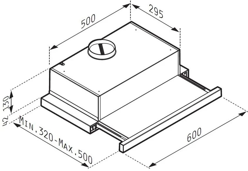 Απορροφητήρας Pyramis συρόμενος Power Slim 60cm ecoline