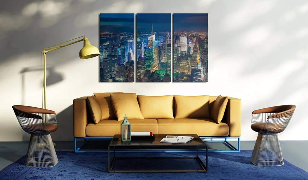 Πίνακας - Bird´s eye view of New York City by night  120x80