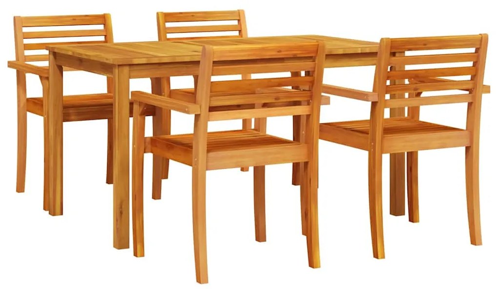 vidaXL Σέτ φαγητού για κήπο 5 pcs Καφέ Μασίφ ξύλο ακακίας