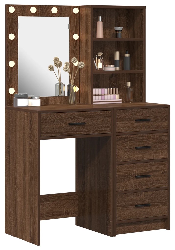 vidaXL Τραπέζι περιποίησης με συρτάρι 2 pcs Καφέ 50 x 41 x 135 εκ