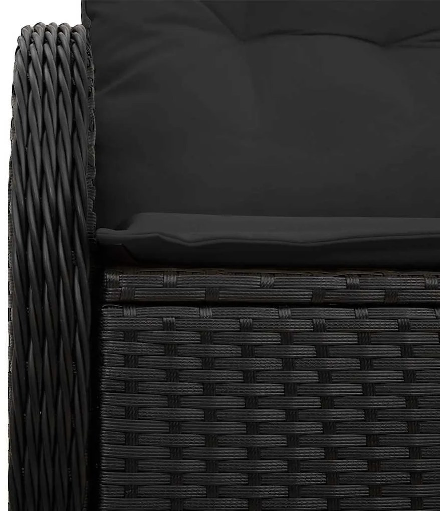 vidaXL Καναπές Κήπου Μαύρο 121 x 62 x 69εκ συνθετικό ρατάν