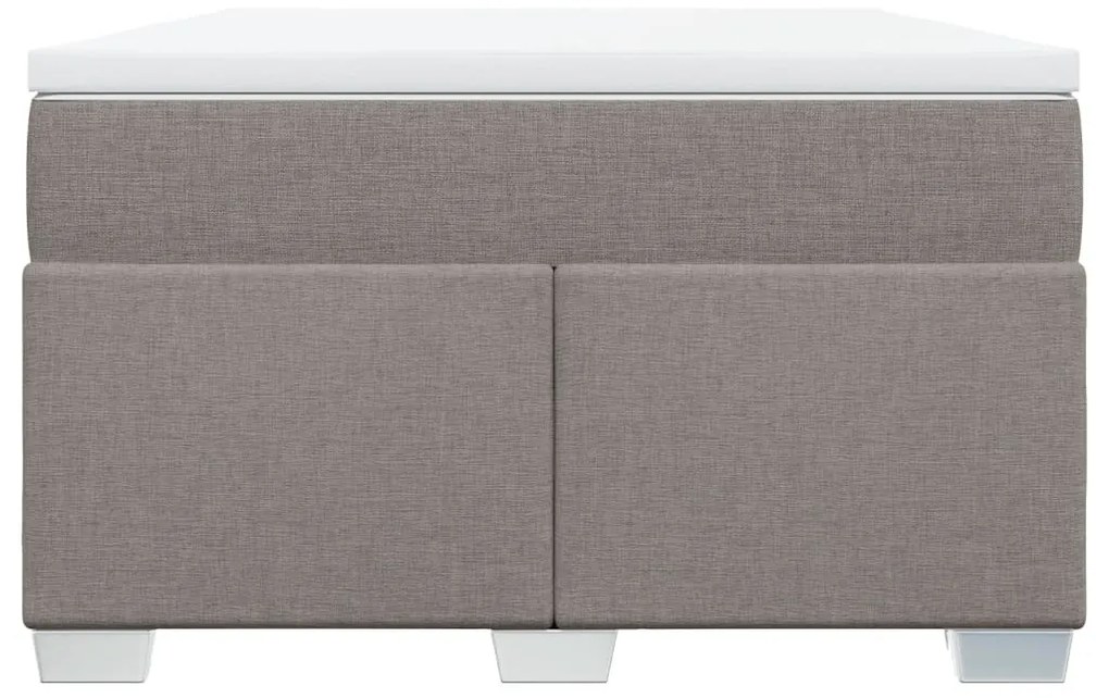 Κρεβάτι Boxspring με Στρώμα Taupe 120x190 εκ. Υφασμάτινο - Μπεζ-Γκρι