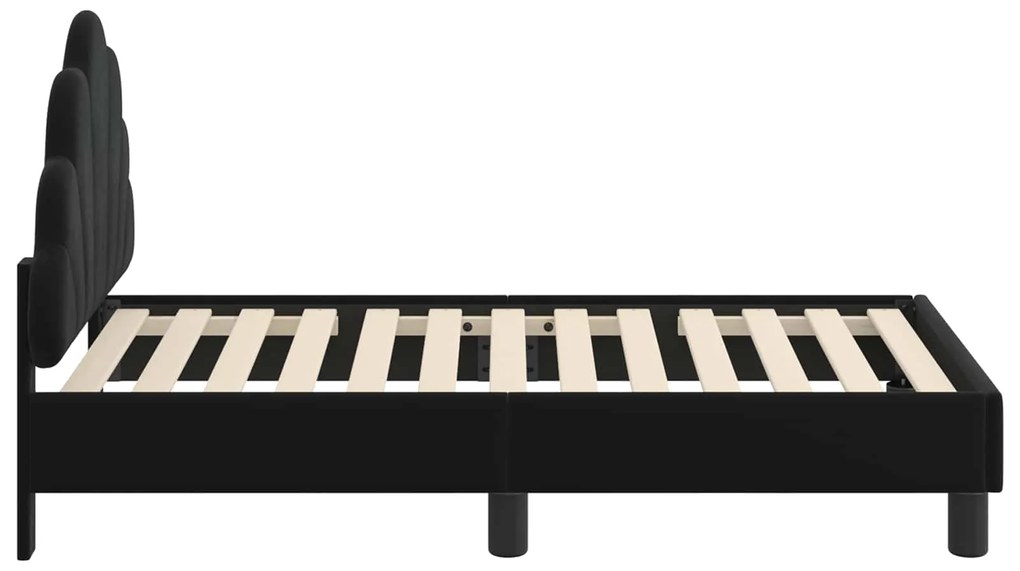 vidaXL Κρεβατική βάση για παιδιά με προσκέφαλο Μαύρο 70 x 140 cm