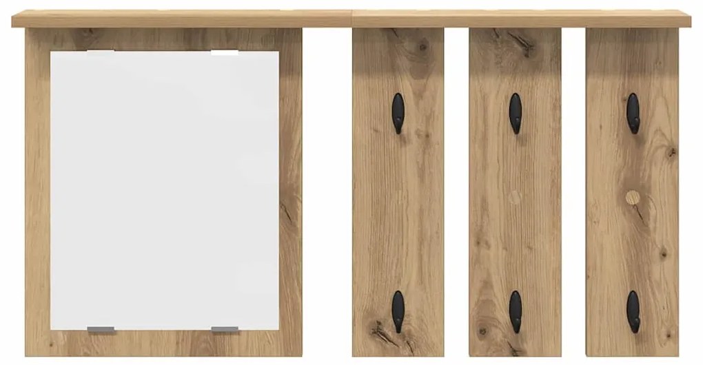 vidaXL Τοίχου Κρεμάστρα με ράφι artisan δρυς 85 x 10 x 45 εκ.