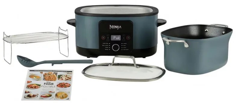 Ninja Foodi PossibleCooker 8in1 MC1001EU, 1200W, 8 l, 8 προγράμματα, Κεραμική επίστρωση, Χρονοδιακόπτης, Τριπλή θερμότητα σύντηξης, Μπλε/Μαύρο
