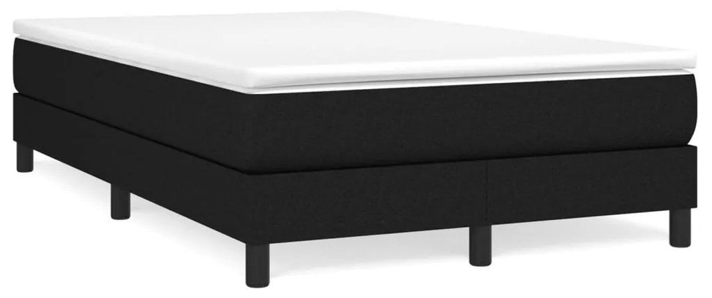 vidaXL Κρεβάτι Boxspring με Στρώμα Μαύρο 120x200 εκ. Υφασμάτινο