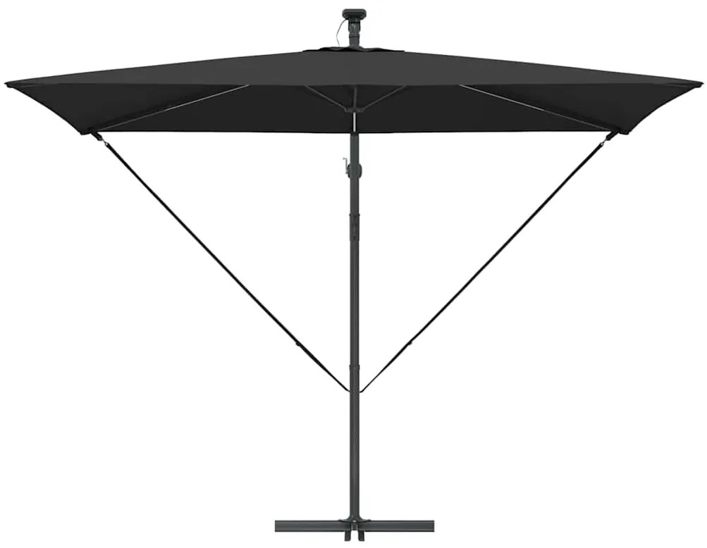 vidaXL Ομπρέλα Cantilever Banana Μαύρο 294 x 200 x 254 εκ.