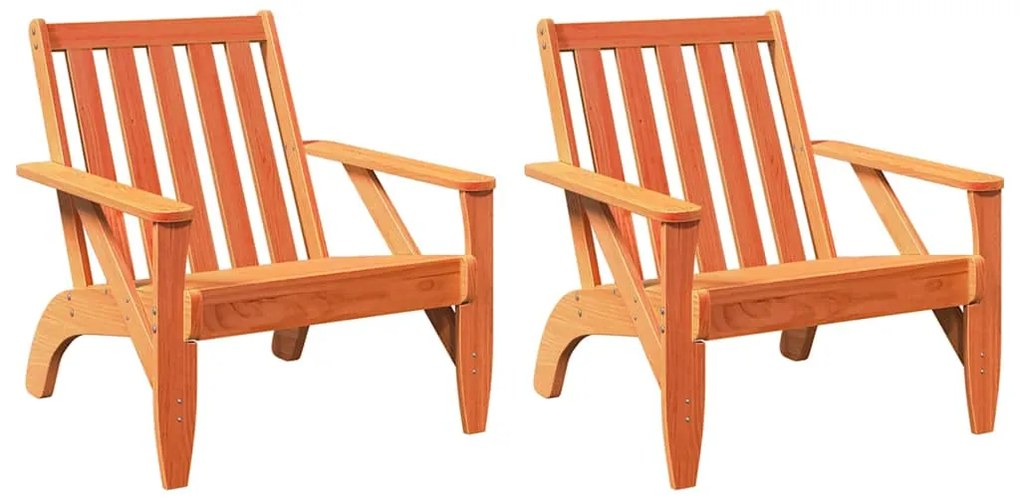Καρέκλες Adirondack κήπου 2 τεμάχια κερί καφέ 75x77x77 cm - Καφέ