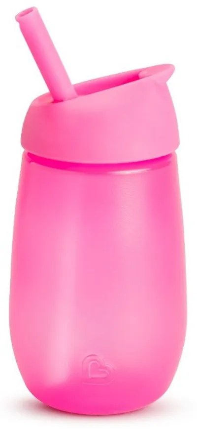 Παιδικό Παγουράκι Με Καλαμάκι Simple Straw 90019 296ml Pink Munchkin 296ml Plastic
