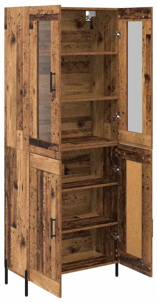 vidaXL Highboard Παλιό Ξύλο 69,5 x 34 x 180 εκ. Επεξεργασμένο ξύλο