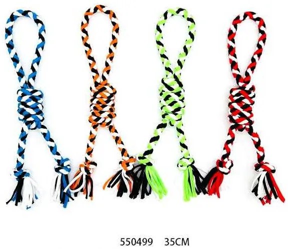 Υφασμάτινο παιχνίδι σκύλου σχοινί με κόμπους - 35cm - 12pcs - 550499