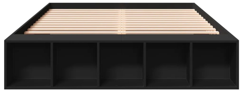vidaXL Πλαίσιο Κρεβατιού Μαύρο 160x200 εκ. Επεξεργασμένο Ξύλο