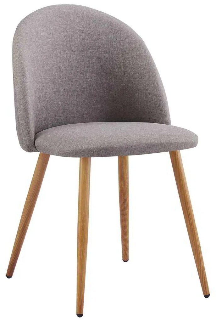Καρέκλα Μεταλλική BELLA Βαφή Φυσικό/Ύφασμα Sand-Grey 54x56x77cm (Σετ 4 ΤΕΜ)