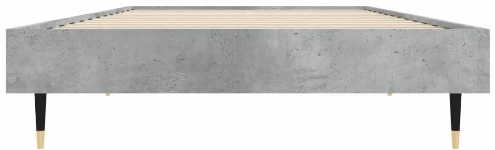 vidaXL Πλαίσιο Κρεβατιού Γκρι Σκυροδέματος 75 x 190 εκ. Επεξεργ. Ξύλο