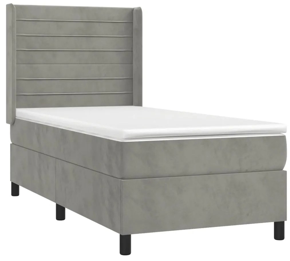 ΚΡΕΒΑΤΙ BOXSPRING ΜΕ ΣΤΡΩΜΑ ΑΝΟΙΧΤΟ ΓΚΡΙ 80X200 ΕΚ. ΒΕΛΟΥΔΙΝΟ 3132705