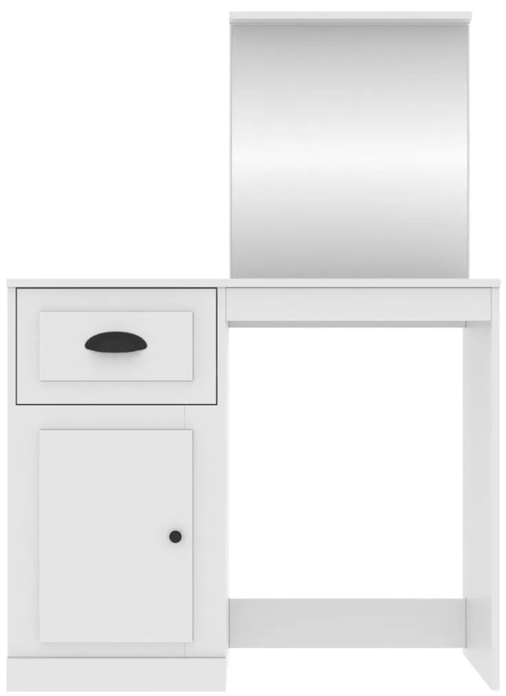 vidaXL Μπουντουάρ με Καθρέφτη Λευκό 90 x 50 x 132,5 εκ. Επεξεργ. Ξύλο