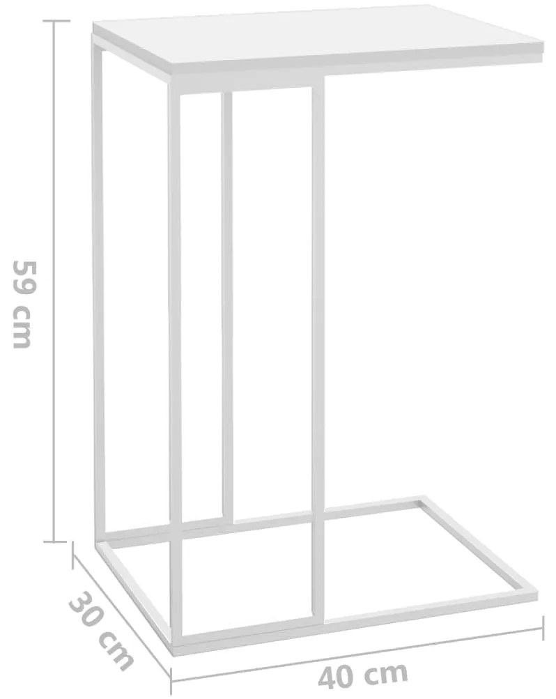 vidaXL Τραπέζι Βοηθητικό Λευκό 40x30x59 εκ. από Επεξεργασμένο Ξύλο