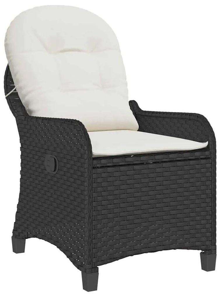 vidaXL Ανακλινόμενη πολυθρόνα Μαύρο 56 x 66 x 95 εκ συνθετικό ρατάν