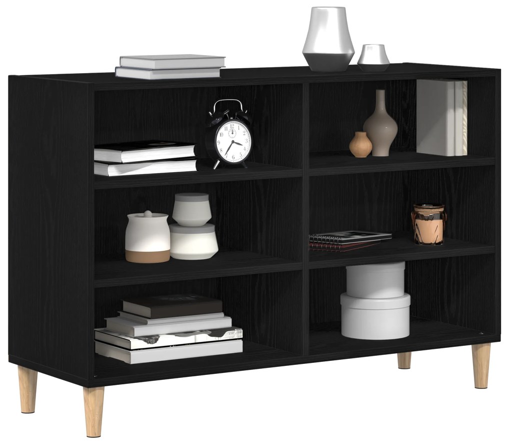 vidaXL Πλαϊνό Γραφείο Μαύρο Δρυς 103,5x35x70 εκ. Συνθετικό Ξύλο
