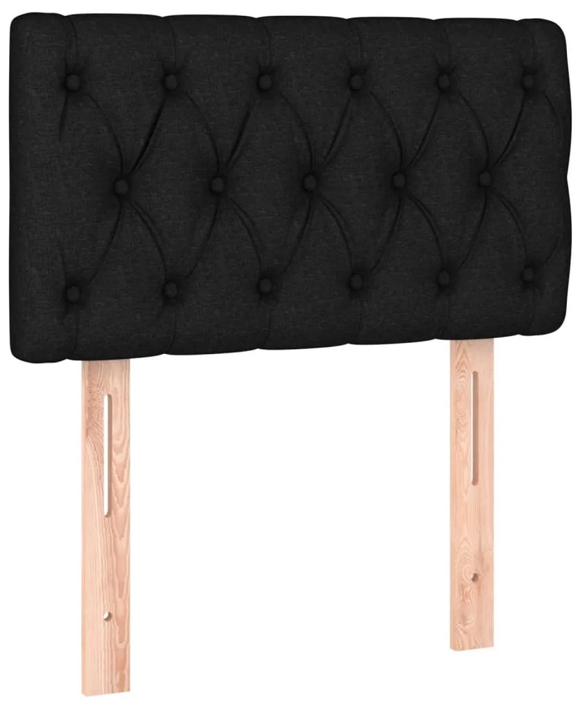 vidaXL Κρεβάτι Boxspring με Στρώμα &amp; LED Μαύρο 80x200 εκ. Υφασμάτινο