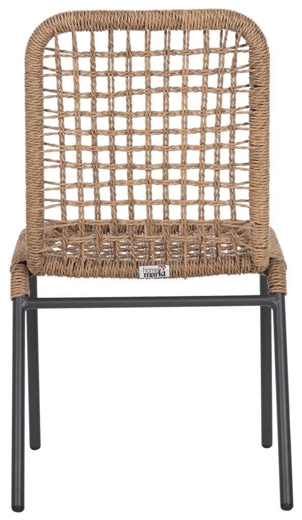 Καρέκλα SPANO C6047 Αλουμινίου Ανθρακί με Μπέζ Συνθετικό Rattan 46x59x80Υεκ. 46x56x80 εκ.