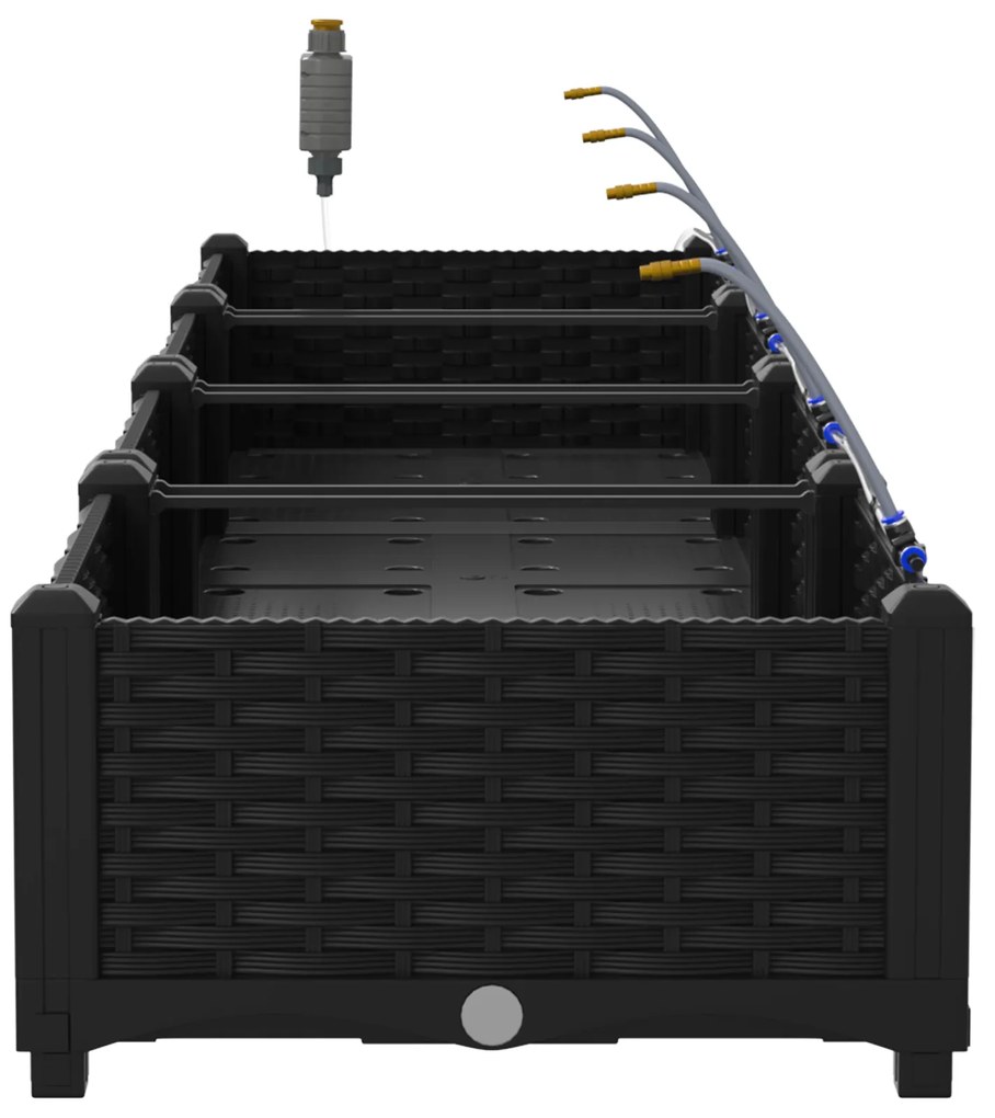 vidaXL Γλάστρες Κήπου 1 τεμ Μαύρο 160 x 40 x 22 cm Πλαστικό