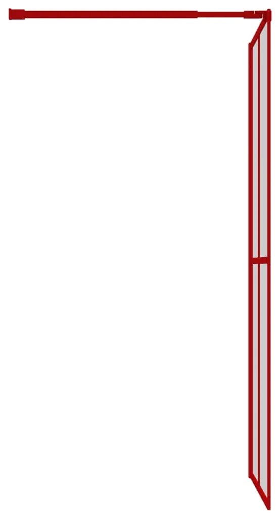 vidaXL Διαχωριστικό Ντουζιέρας Κόκκινο 100 x 195εκ. Διαφανές Γυαλί ESG