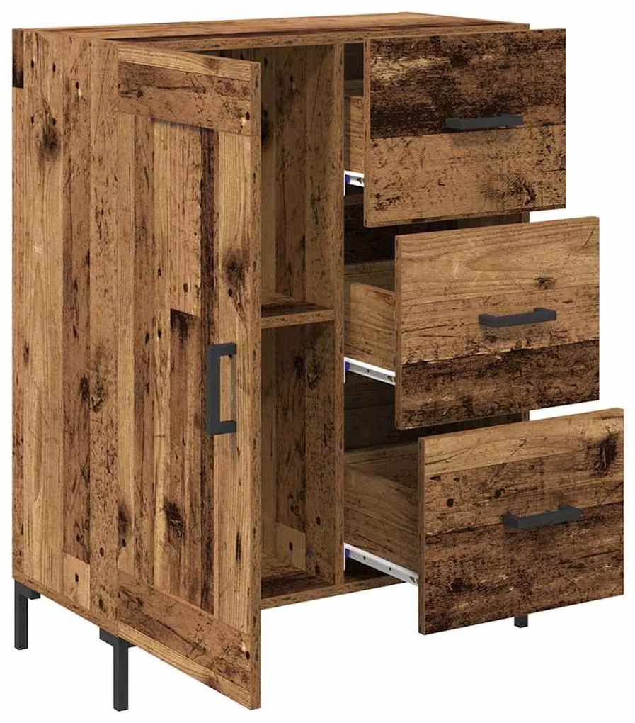 vidaXL Πλαϊνό γραφείο με συρτάρι Παλαιό ξύλο 69.5 x 34 x 90 εκ.