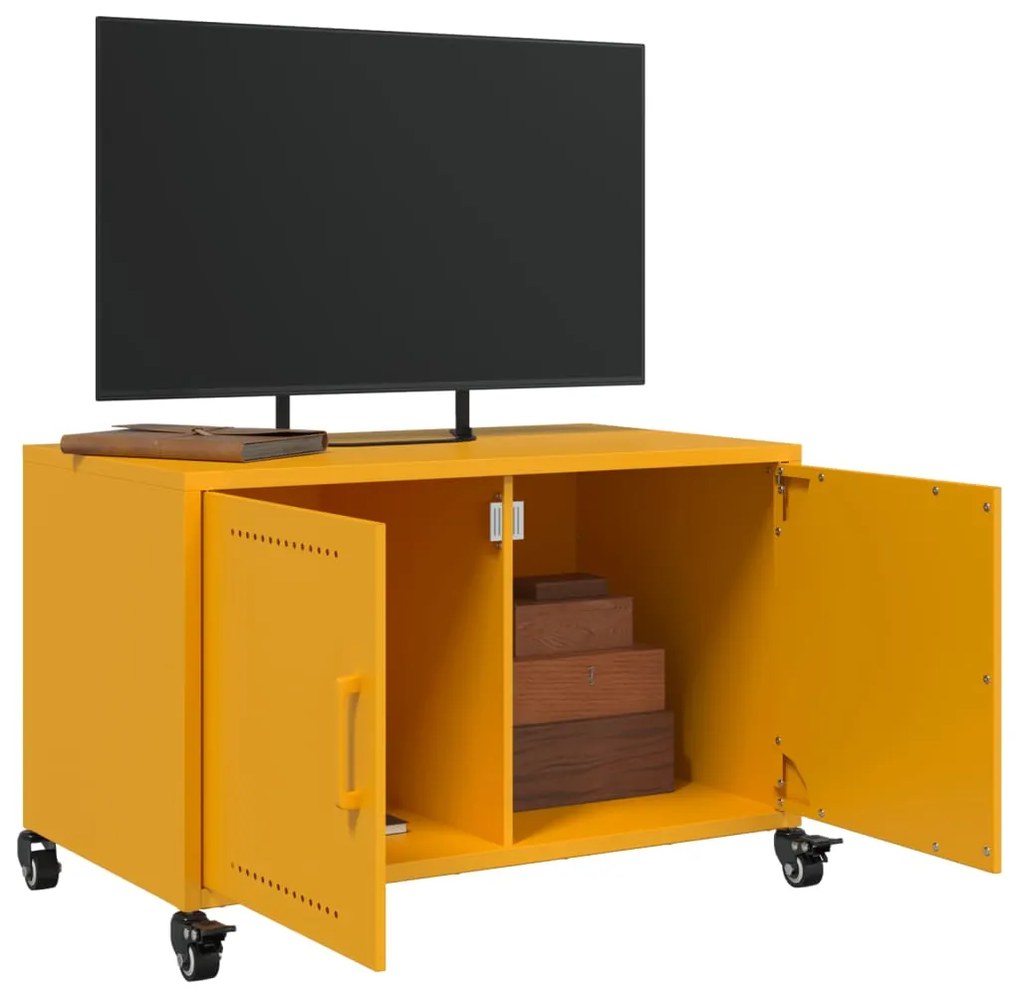 Έπιπλο Τηλεόρασης Μουσταρδί Κίτρινο 68x39x43,5 εκ. από Ατσάλι - Κίτρινο