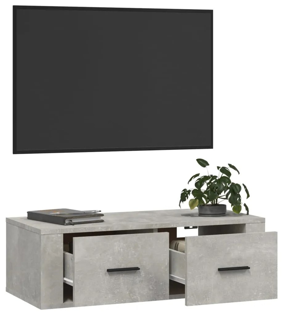 vidaXL Ντουλάπι Τηλεόρασης Κρεμ. Γκρι Σκυρ. 80x36x25εκ. Επεξ. Ξύλο