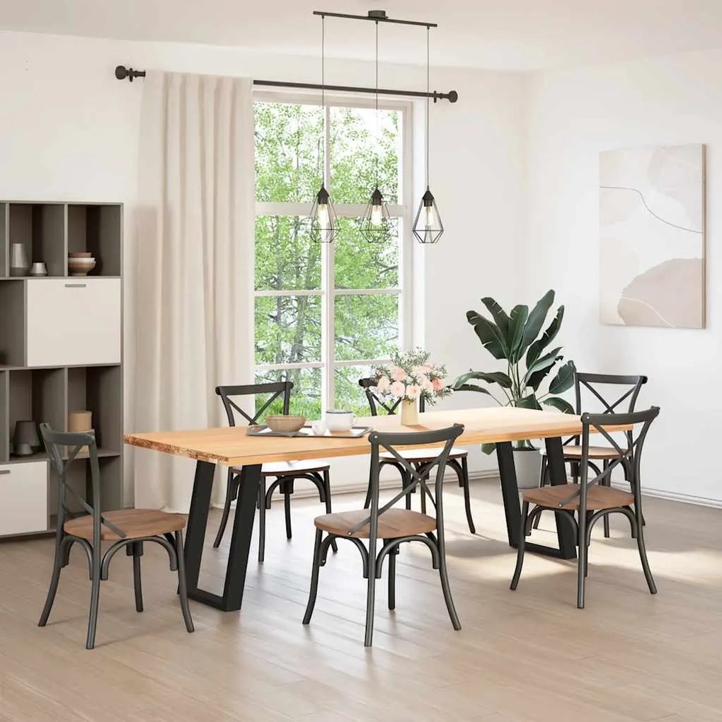 vidaXL Πόδια Τραπεζαρίας σε Σχήμα U 2 τεμ. Μαύρο 50x(72-73) εκ. Ατσάλι