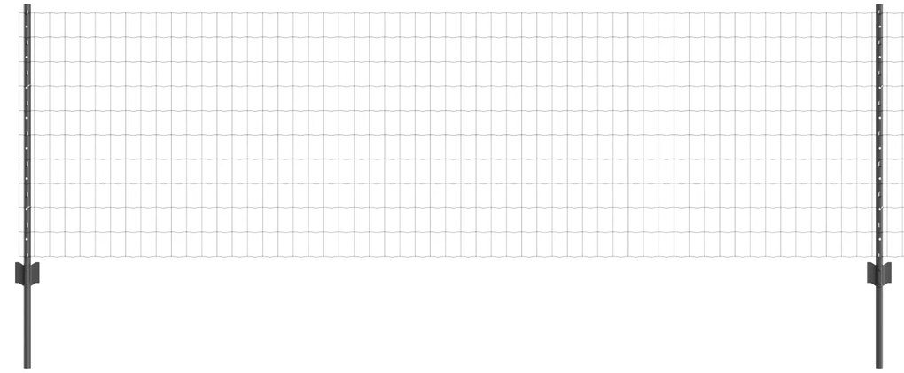 vidaXL Φράχτης Euro με 5 U Πόδια Γκρι 0.8x10 m Χάλυβα