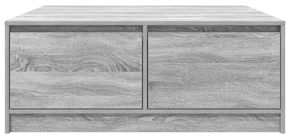 vidaXL Τραπεζάκι σαλονιού με συρτάρια Γκρι Sonoma 100x100x40 εκ.