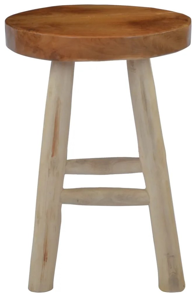 vidaXL Σκαμπό Καφέ από Μασίφ Ξύλο Teak