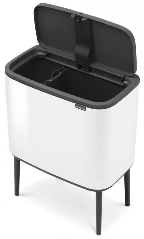 Κάδος Brabantia Bo Touch 651110, 11+23 L, Ομαλό και αθόρυβο άνοιγμα, Μεγάλο άνοιγμα, Λευκό
