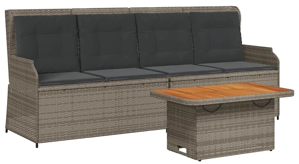 vidaXL Σαλόνι Κήπου Σετ 3 τεμ. Γκρι από Συνθετικό Ρατάν με Μαξιλάρια