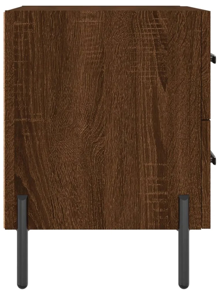 vidaXL Κομοδίνα 2 τεμ. Καφέ Δρυς 40 x 35 x 47,5 εκ. από Επεξεργ. Ξύλο