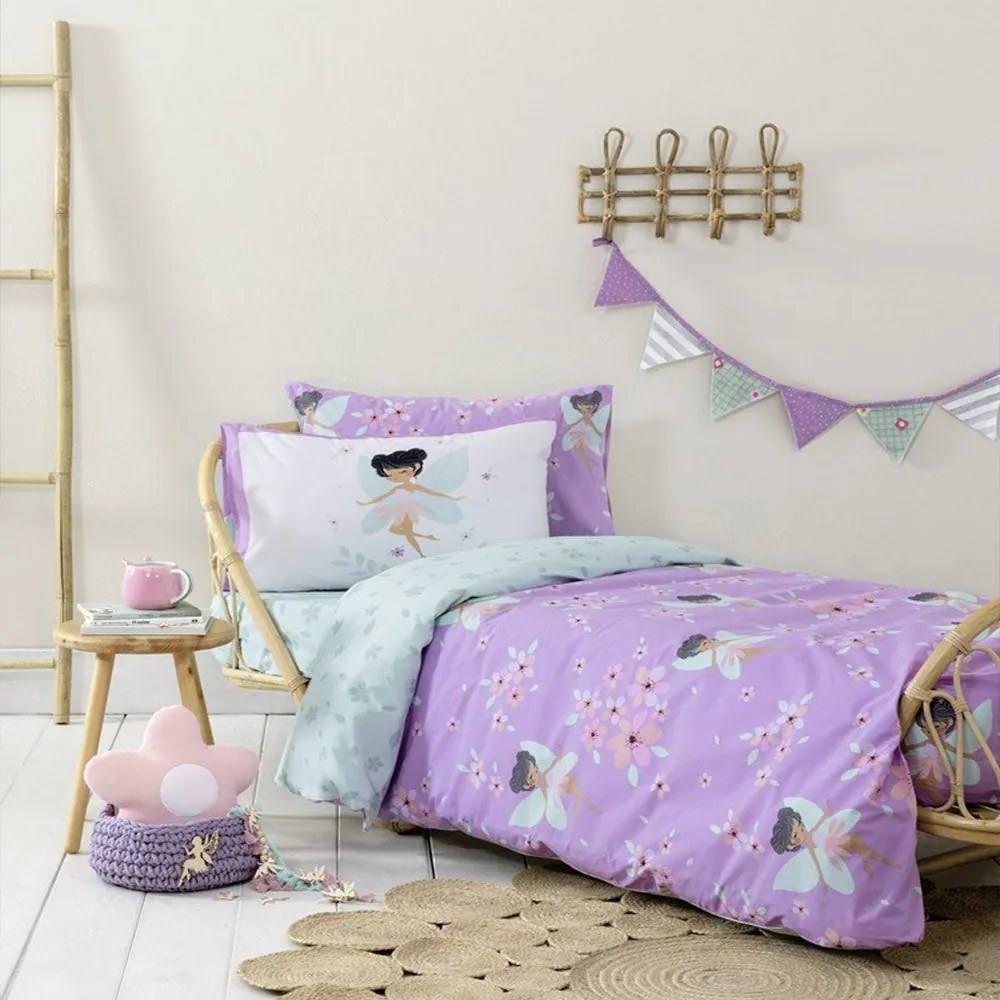 Σεντόνια Παιδικά Feya (Σετ 3τμχ) Purple Nima Μονό 170x255cm 100% Cotton