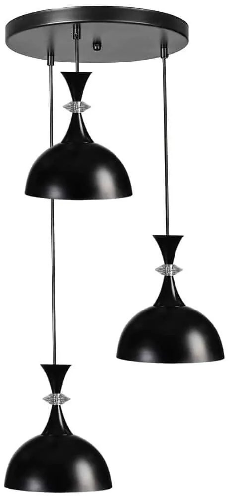 Φωτιστικό Οροφής 534LUN3877 Φ25x70cm 3xE27 40W Black Opviq