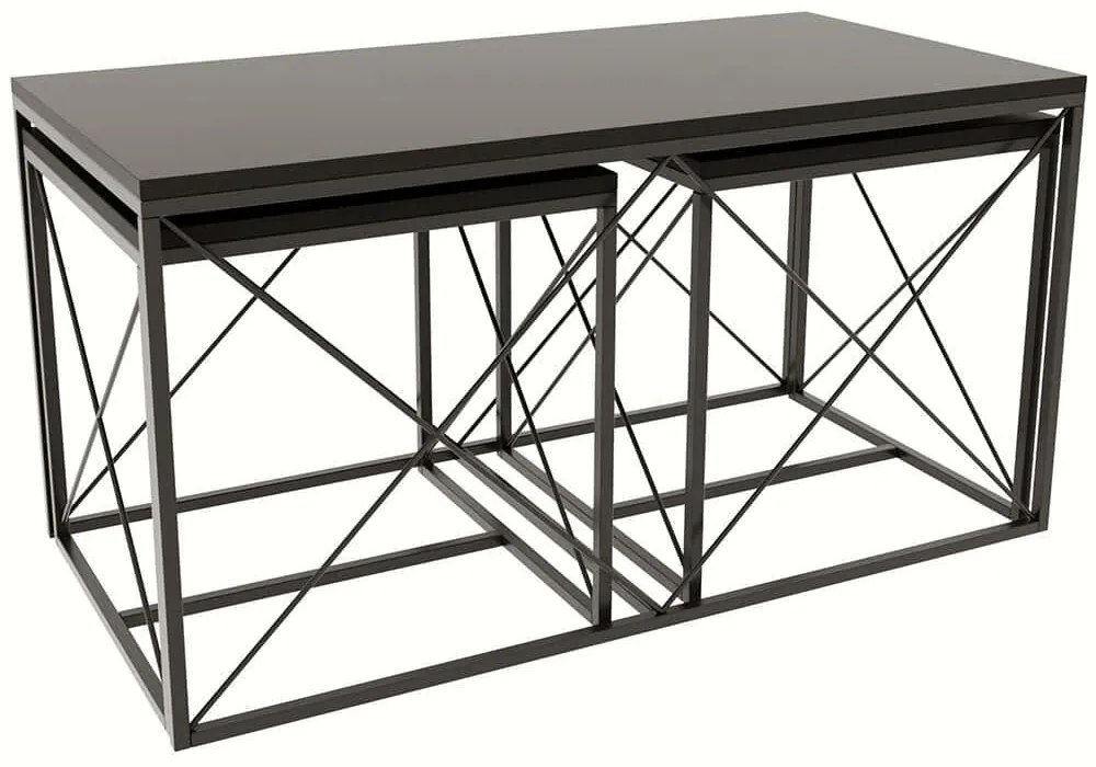 Ζιγκόν Defne (Σετ 3Τμχ) 854KLN2909 100x50x52/45x45x52cm Anthracite