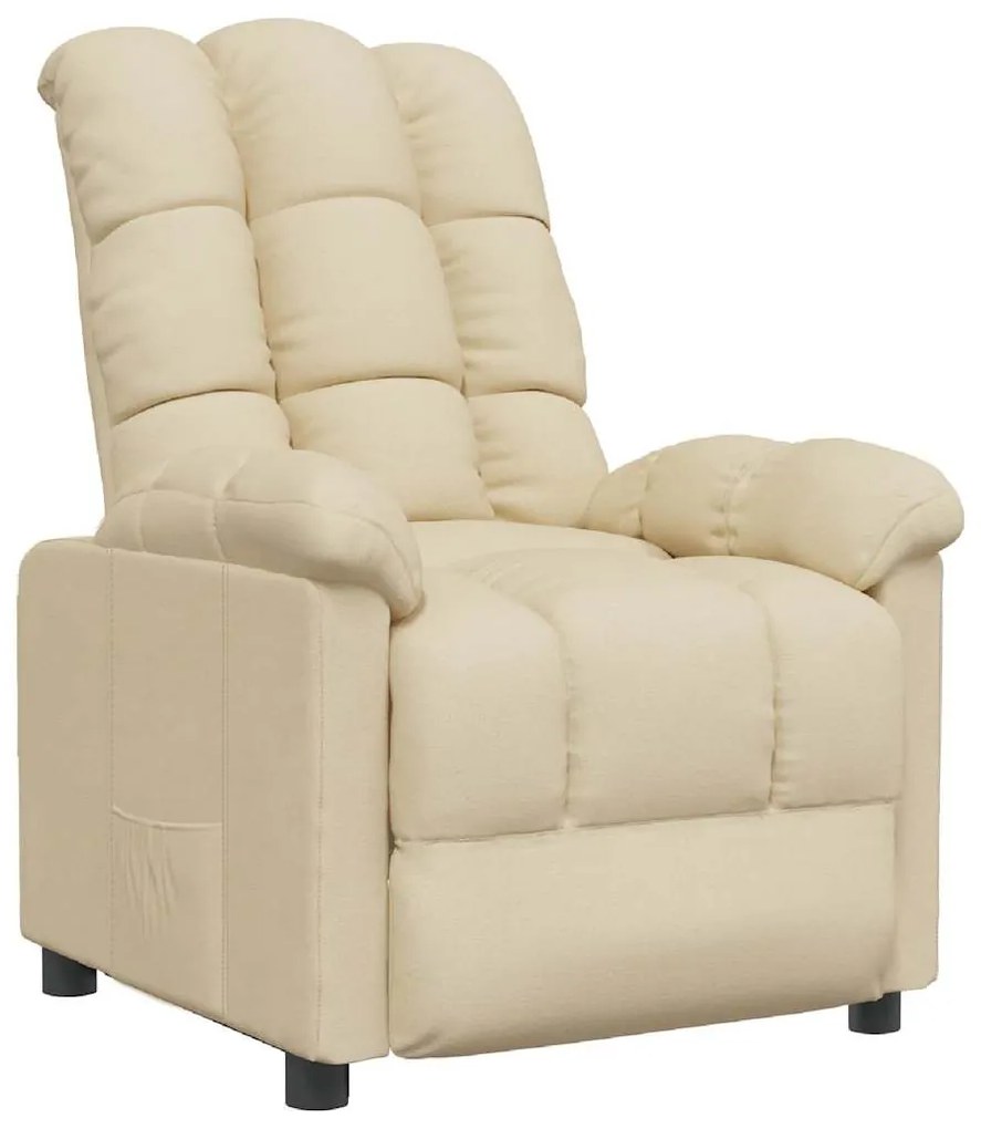 vidaXL Πολυθρόνα Ανακλινόμενη Κρεμ Υφασμάτινη