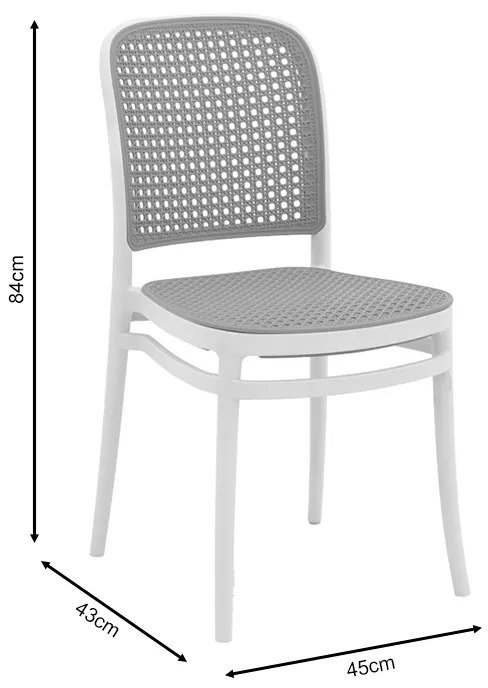 Καρέκλα Nereus pakoworld pp φυσικό-λευκό 45x43x84εκ - 292-000005