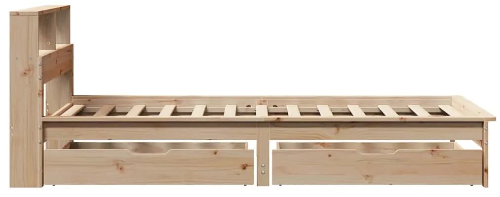 vidaXL Κρεβάτι Βιβλιοθήκη Χωρίς Στρώμα 75x190 εκ Μασίφ Ξύλο Πεύκο