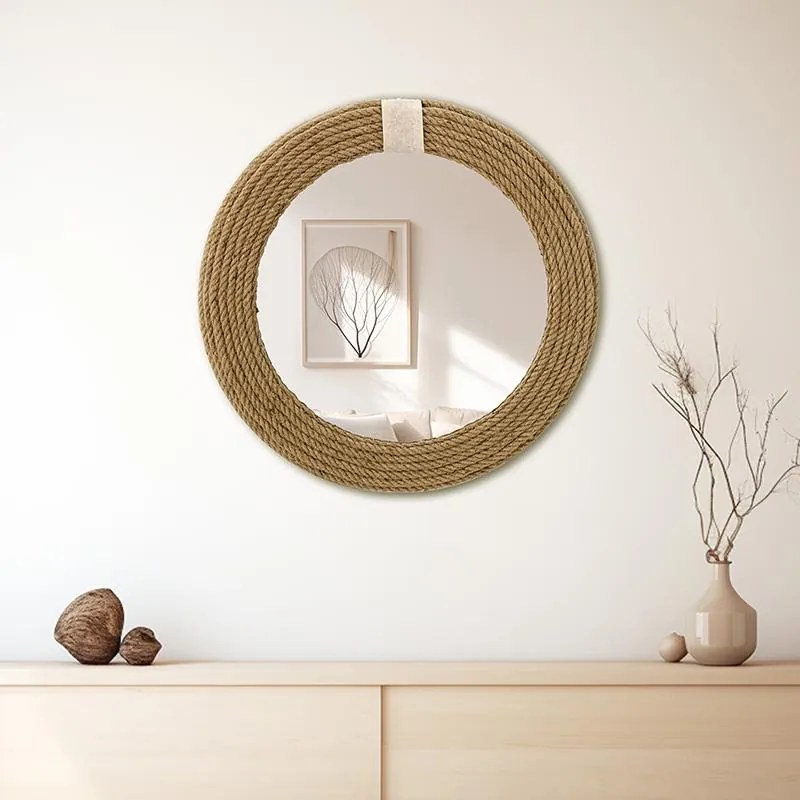 Καθρέπτης Rope φυσικό 60x2x60εκ 60x2x60 εκ.