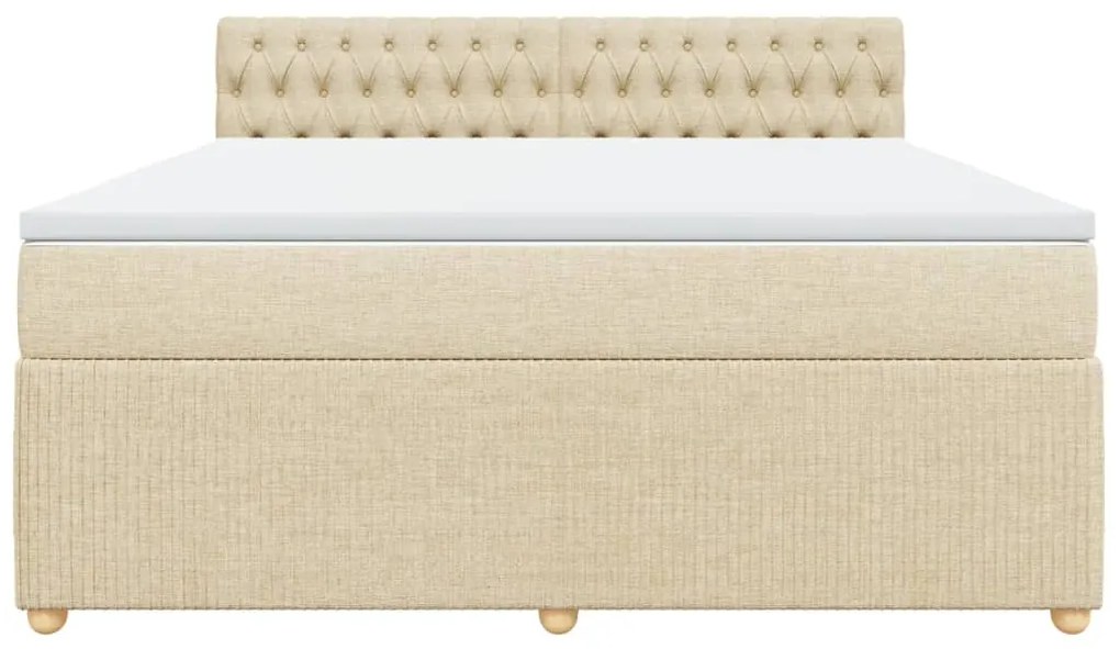 ΚΡΕΒΑΤΙ BOXSPRING ΜΕ ΣΤΡΩΜΑ ΚΡΕΜ 180X200 ΕΚ. ΥΦΑΣΜΑΤΙΝΟ 3289847