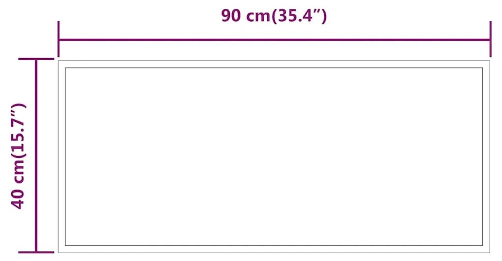 vidaXL Καθρέφτης Μπάνιου με LED 90x40 εκ.