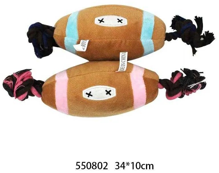 Λούτρινο παιχνίδι σκύλου μπάλα με σχοινί - 34x10cm - 550802