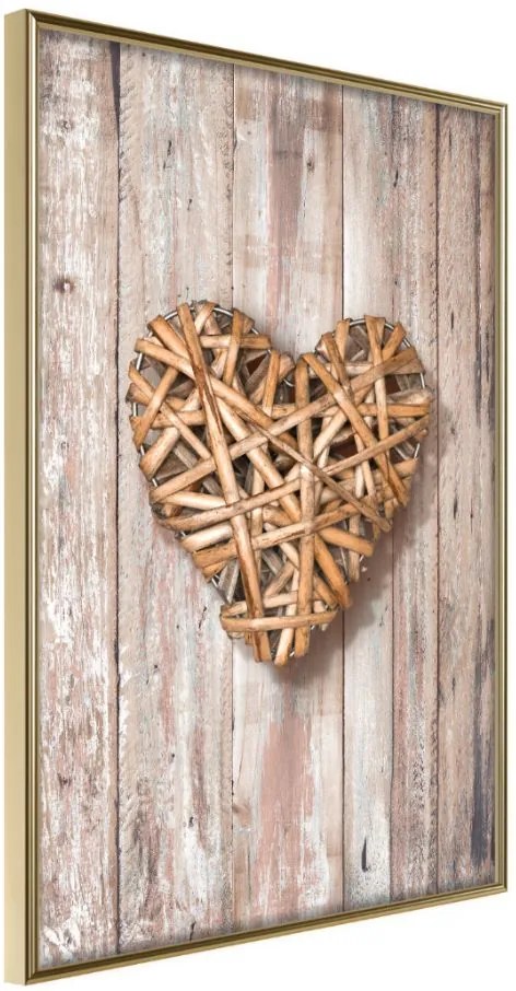 Αφίσα - Wicker Love - 30x45 - Χρυσό - Χωρίς πασπαρτού