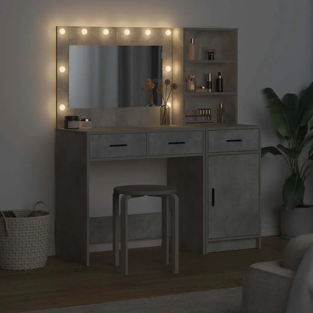 vidaXL Τραπέζι περιποίησης με συρτάρι 2 pcs Γκρι 78.5 x 41 x 135 εκ