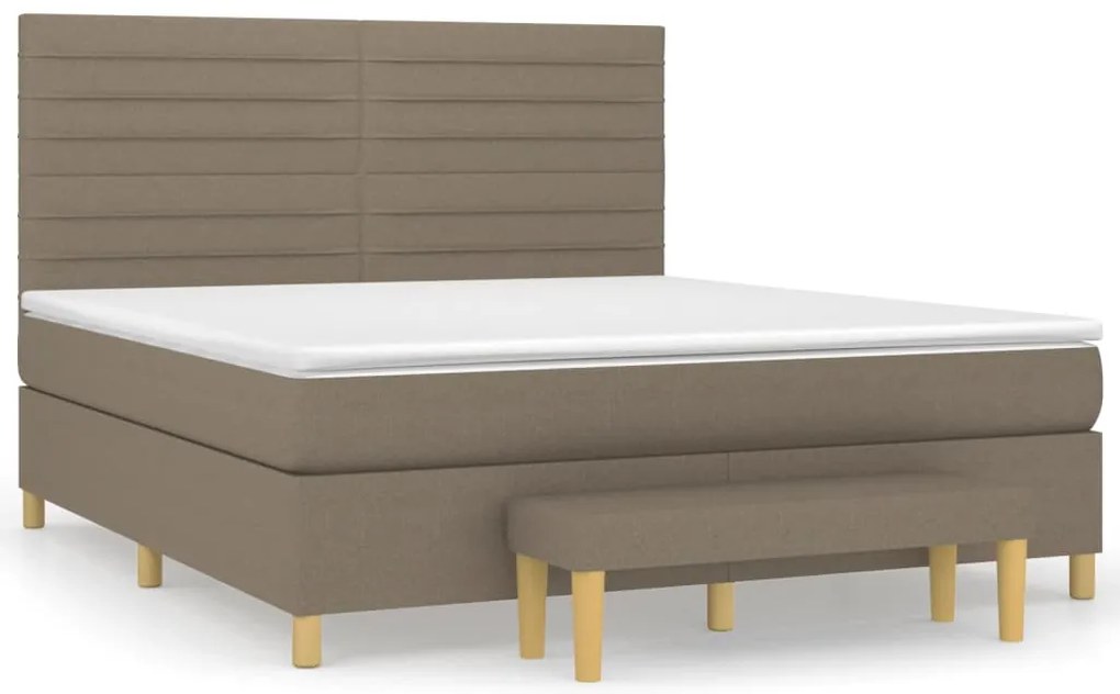 vidaXL Κρεβάτι Boxspring με Στρώμα Taupe 160x200 εκ. Υφασμάτινο